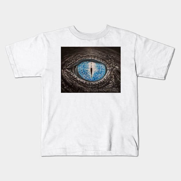 "Crocodile Eye: Perspective on Time" Kids T-Shirt by RobTalo